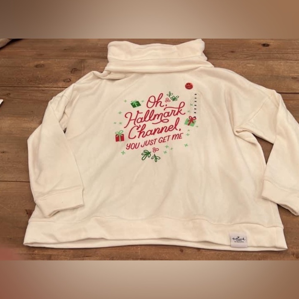Hallmark Channel You Get Me Women's Cowl Neck Sweatshirt BNWT size M